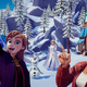 Anna from Frozen waves as a character takes a selfie with them.